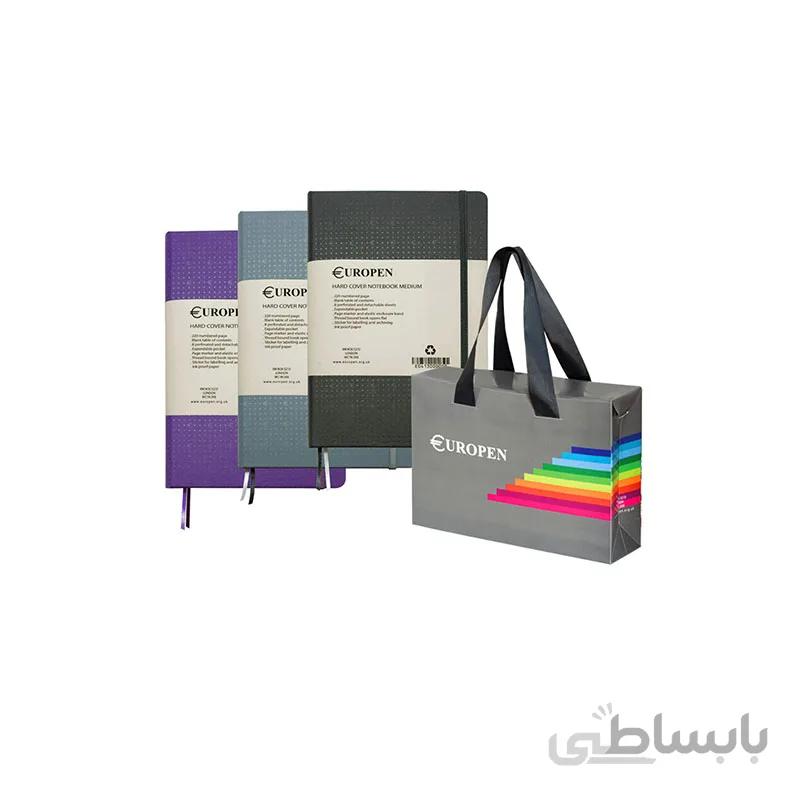 ست دفتر یوروپن GIFT PACK مشکی طوسی بنفش
