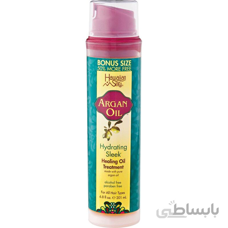 روغن آرگان مراکشی التیام بخش و آبرسان هاوایین سیلکی Hawaiian Silky Moroccan Argan Oil Hydrating Sleek Healing Oil Treatment 201ml