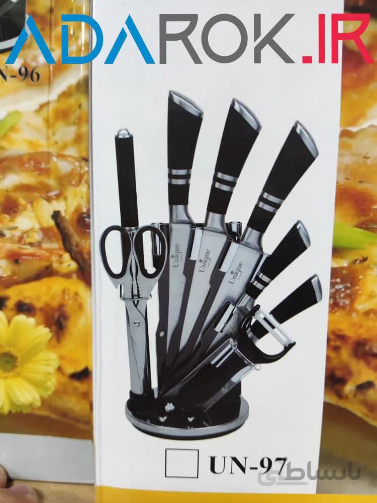 سرویس چاقو آشپزخانه ۹ پارچه یونیک مدل Unique UN-97 - کد 330