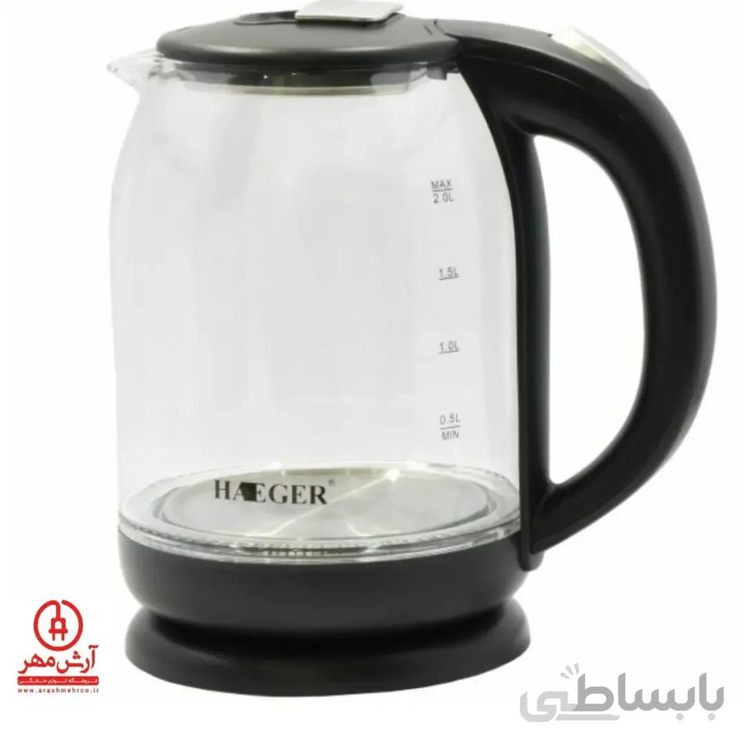 کتری برقی شیشه ای هاگر مدل HG_7833 ا HAEGER HG_7833 2000w