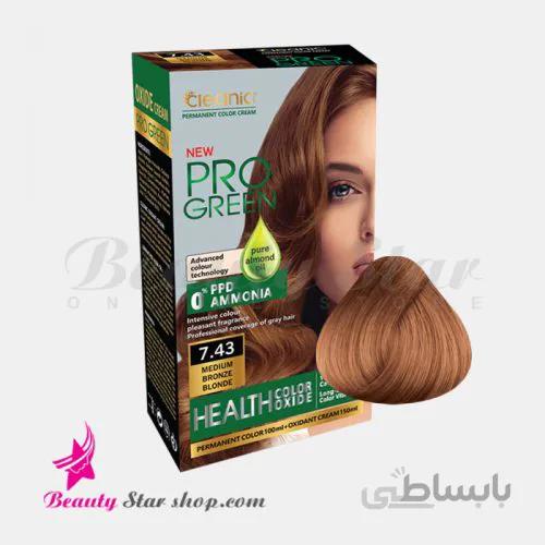کیت رنگ مو بدون آمونیاک کلینیک شماره 7.43 بلوند برنز متوسط