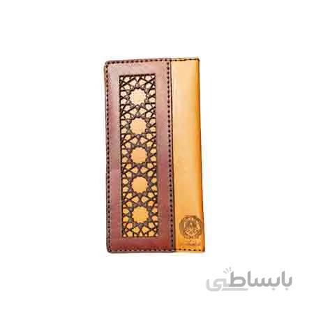 کیف پول چرم دست دوز طرح اسلیمی