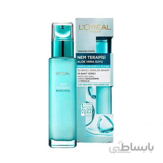 سرم آبرسان لورآل مخصوص پوست نرمال تا خشک ا Loreal paris hydra genius aloe water normal to dry skin کد 335662