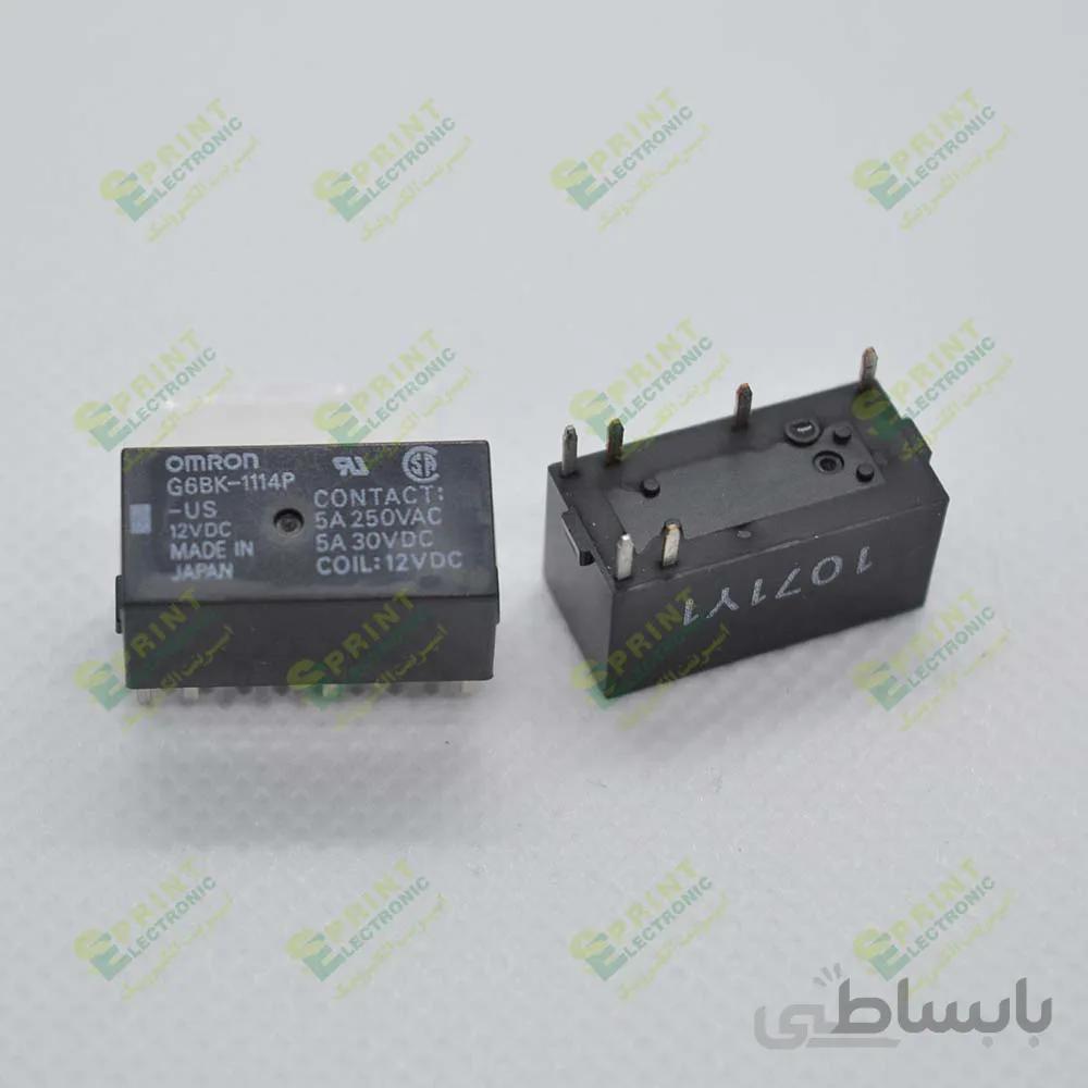 رله 12 ولت لچ 6 پایه 5 آمپر Omron G6BK-1114P-US-12VDC