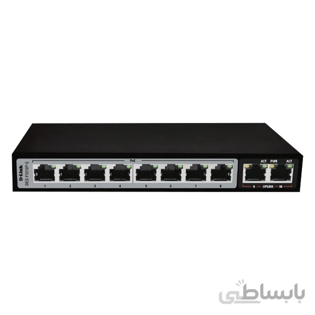 سوییچ 10 پورت poe دی-لینک مدل DES-F1010P-E