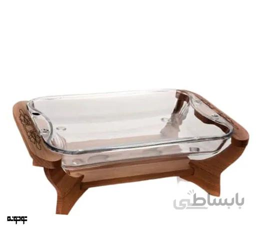 سوفله مستطیل ۳ لیتر طرح دار (چوب راش)کد221
