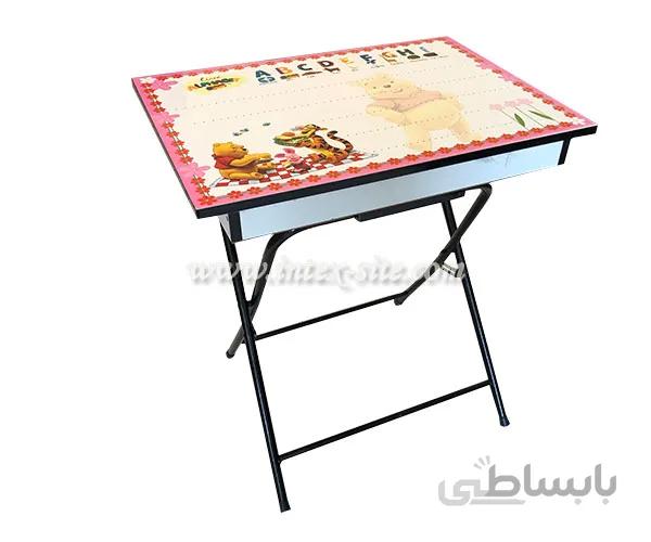 میز تحریر کشو دار کودک وایت بردی طرح پو
