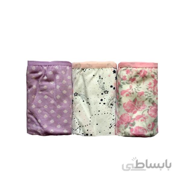 شورت نخی ترک زنانه KOZA طرح دار بسته 3 عددی کد und1005
