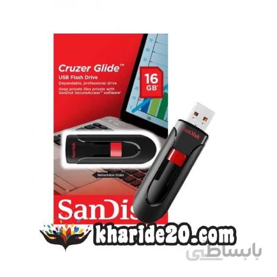 فلش مموری سن دیسک مدل CRUZER GLIDE _ CZ60 | ظرفیت 16 گیگابایت ا Sandisk CRUZER GLIDE CZ60 Flash Memory16GB