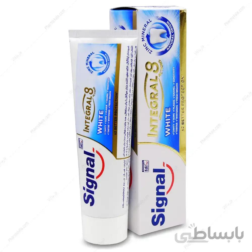 خمیر دندان اینتگرال 8 کاره سفید کننده WHITE سیگنال