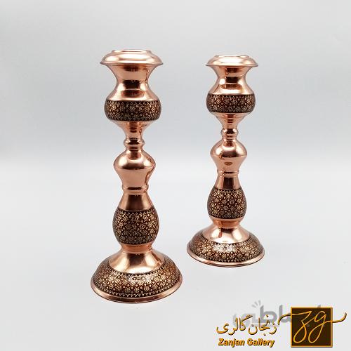 شمعدان مسی خاتم