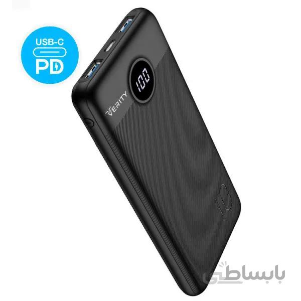 پاوربانک Verity ظرفیت 10000mAh فست شارژ مدل V-PA127PD مشکی