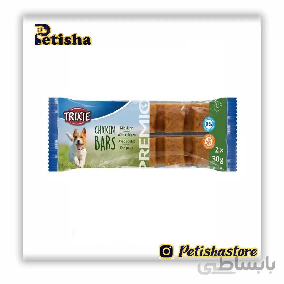 تشویقی سگ تریکسی مدل Chicken bars وزن 60 گرم