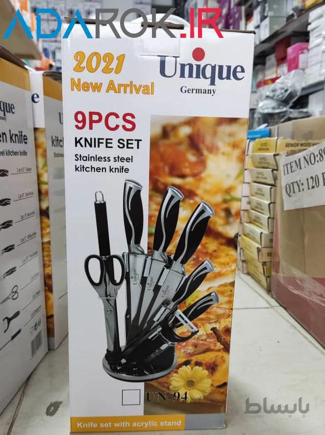سرویس چاقو آشپزخانه ۹ پارچه یونیک مدل Unique UN-94 - کد 327