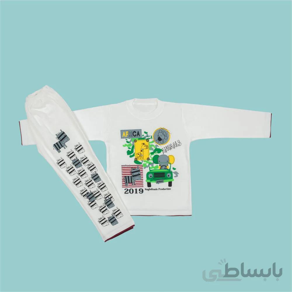 بلوز و شلوار کودک - سایز 40 با طرح سبز ا Blouse and pants - size 40, green design
