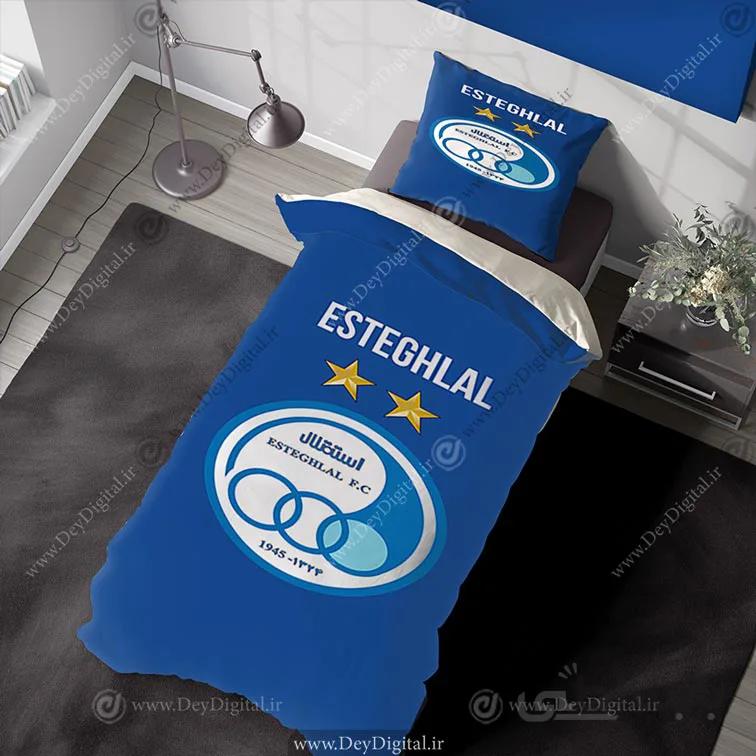 روتختی طرح لوگوی تیم استقلال با زمینه آبی و دو ستاره ی طلایی pk-4215