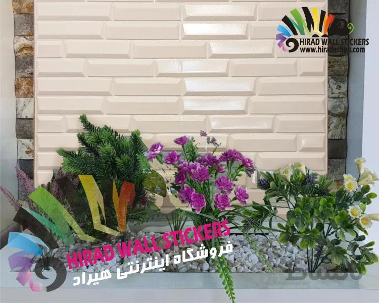 دیوار پوش فومی پشت چسبدار ایرانی طرح شمشه سفید