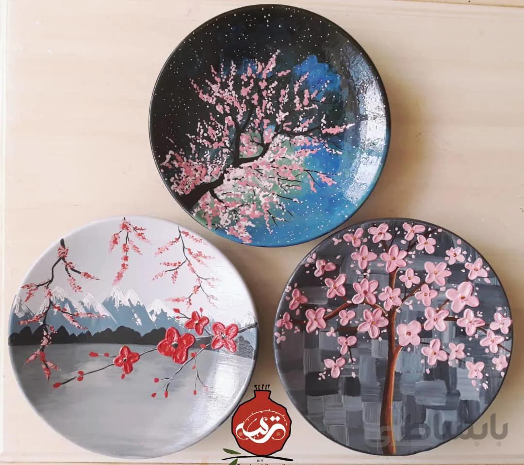 مجموعه دیوارکوب سفالی شکوفه های گیلاس کد ۱۰۵۴۸