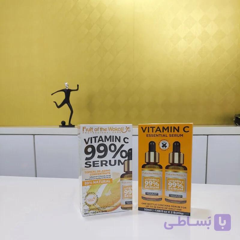 سرم ووکالی ویتامین سی 99 درصد دو قلو Wokali Vitamin C Fruit Of The Wokali Vitamin c facial serum100 دو عدد 50 جفت 100میل