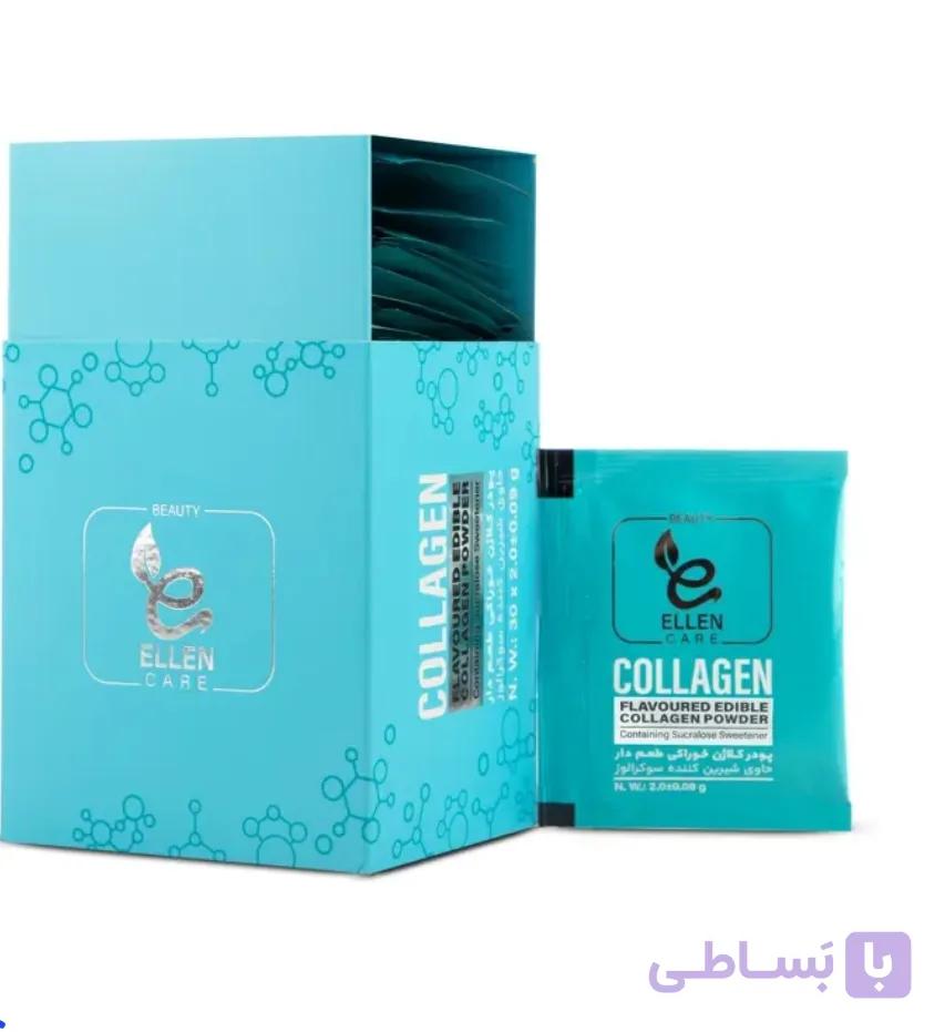 پودر کلاژن خوراکی طعم دار حاوی شیرین کننده سوکرالوز بسته 30 عددی
