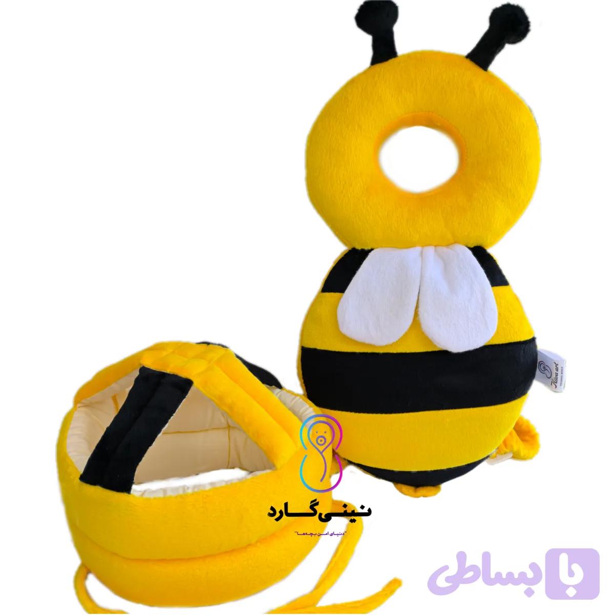 ست اقتصادی کلاه و کوله محافظ سر کودک مدل زنبوری نینی گارد ، بدون واسطه