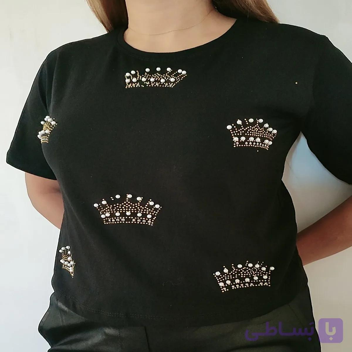 تیشرت کراپ طرح تاج