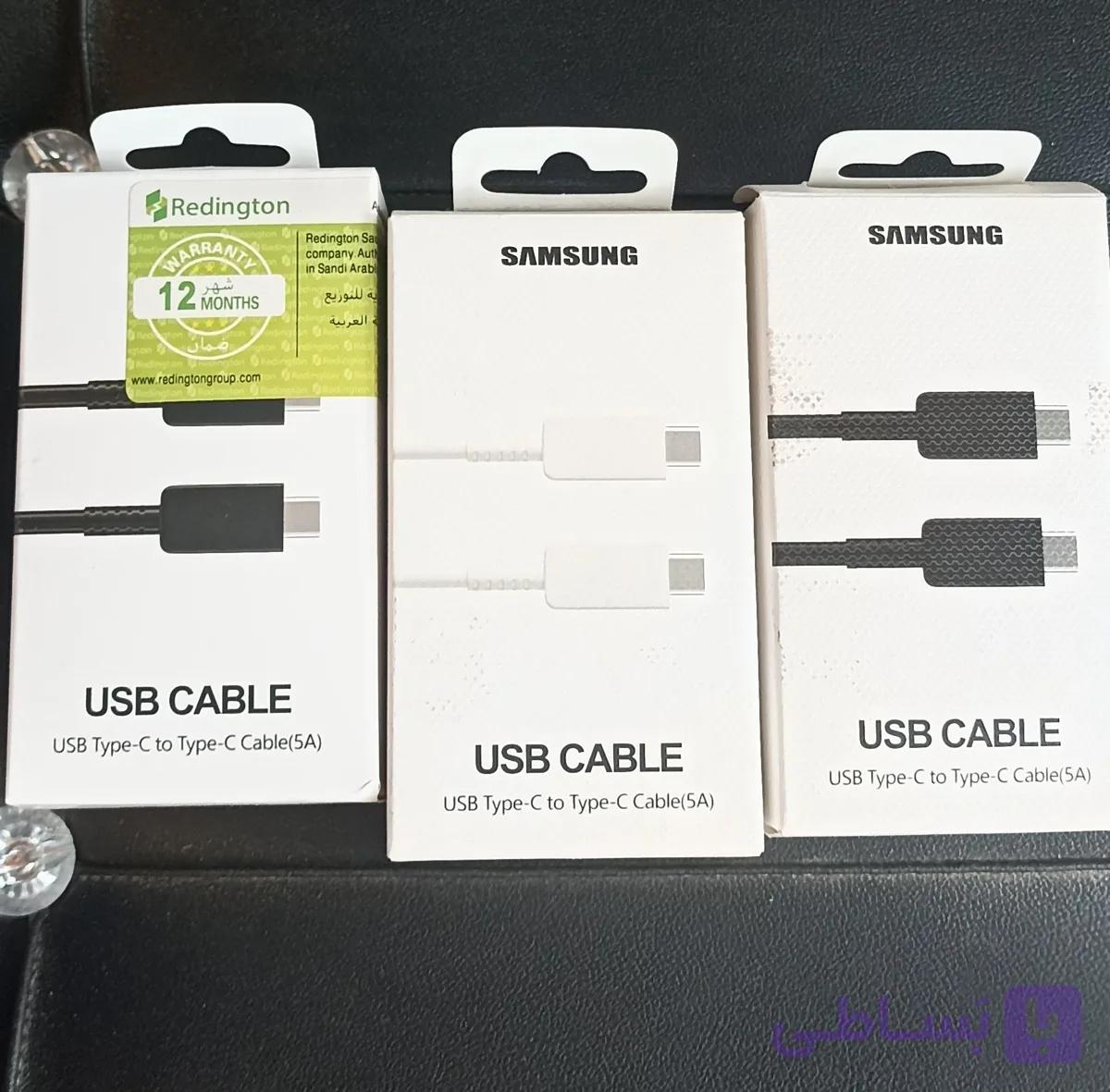 کابل شارژ دو سر تایپ سی های کپی samsung 5A pd