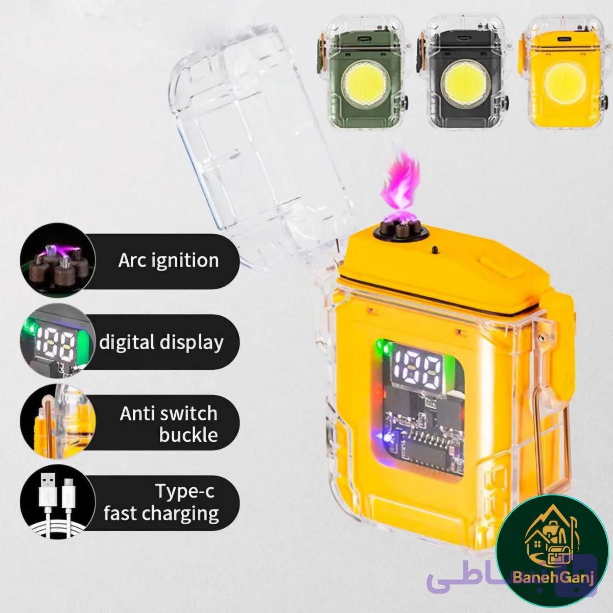 چراغ قوه همه کاره شارژی فندک دار2_D56