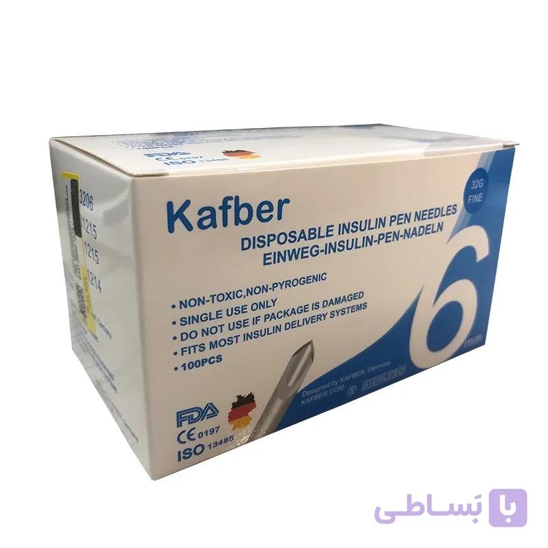 سر سوزن قلم انسولین کافبر مدل 6mm بسته 100 عددی