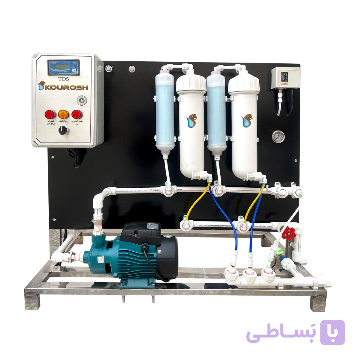 دستگاه نیمه صنعتی ۸۰۰ گالن شاسی استیل تابلو صنعتی/ کوروش واتر