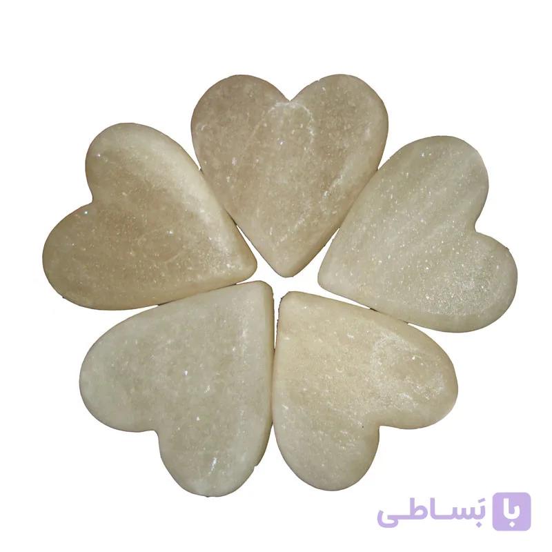 سنگ نمک ماساژ مدل قلب بسته 5 عددی