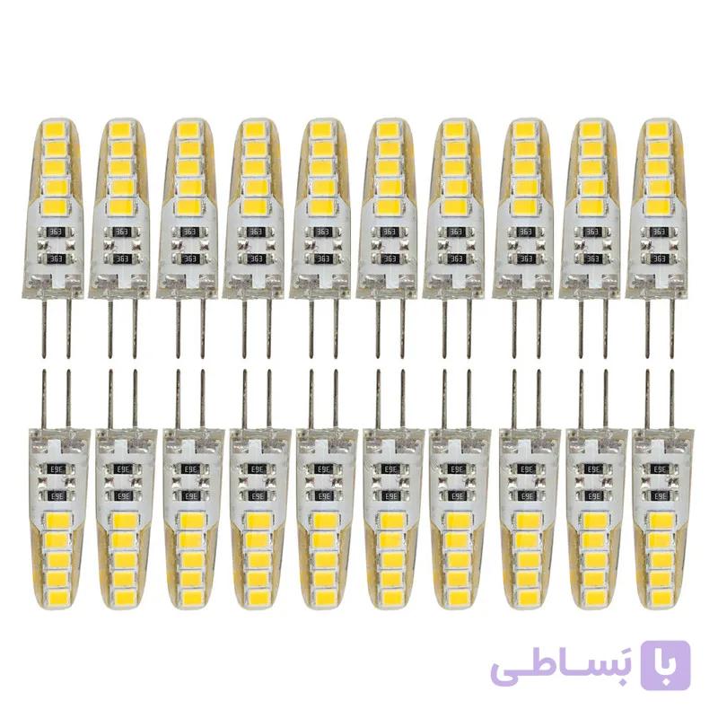 لامپ ال ای دی 1.5 وات مدل سوزنی ژله ای پایه G4 مجموعه 20 عددی