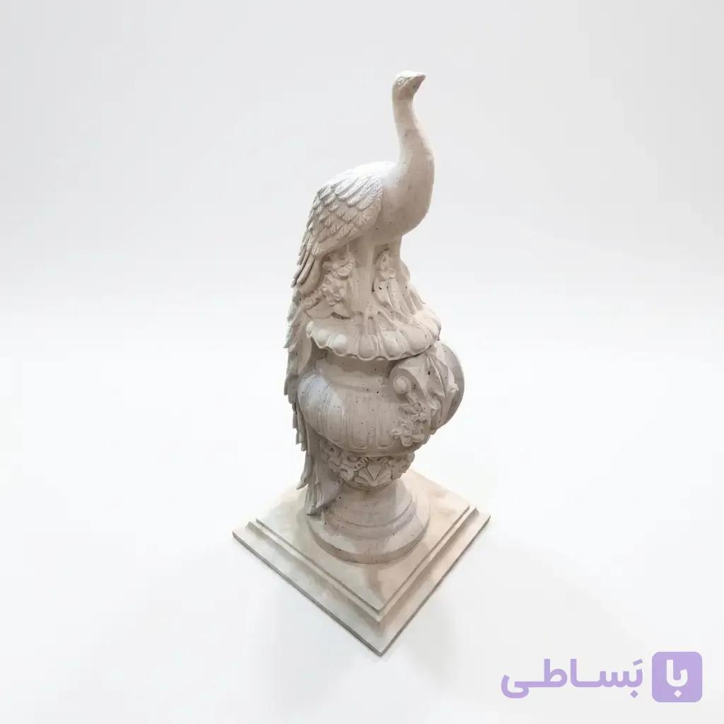 مجسمه سنگی تراورتن طرح طاووس
