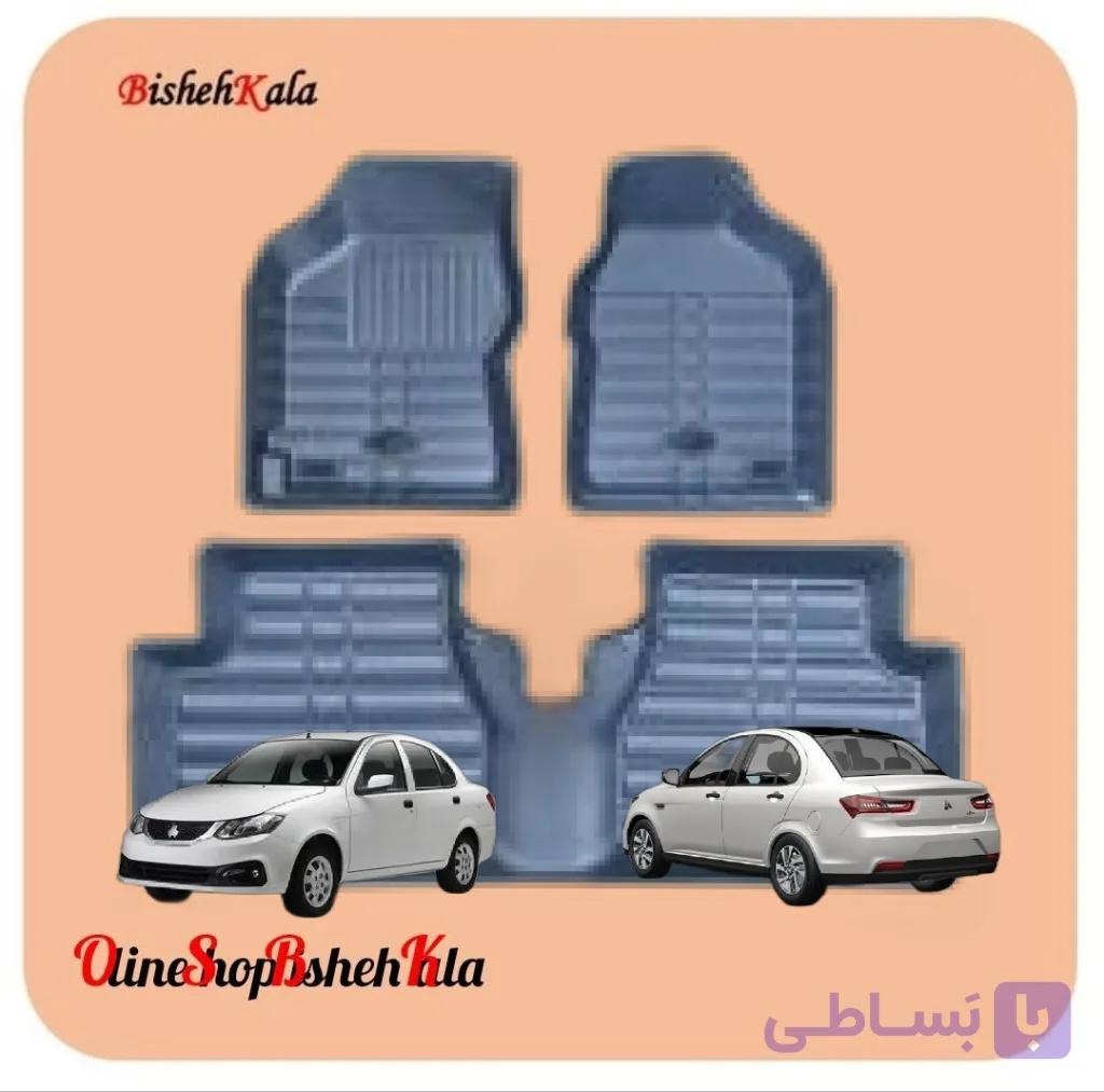 کفپوش طوسی مشکی سه بعدی موکتی خودرو ساینا S کد(7)