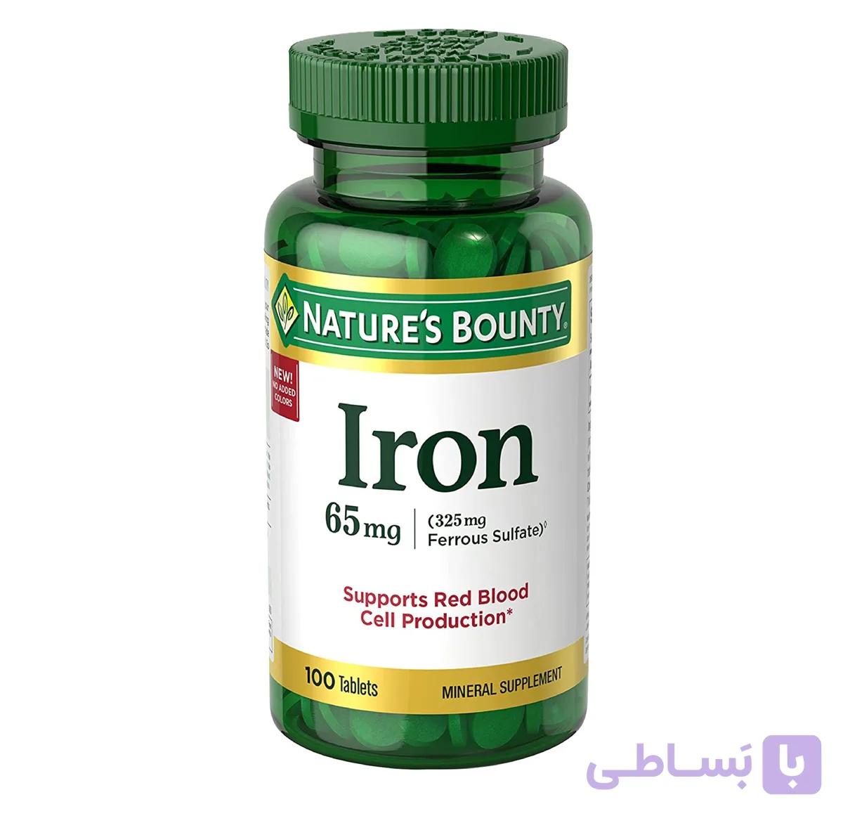 قرص آهن نیچرز بونتی 65 میلی گرم 100 تایی Iron nature’s bounty