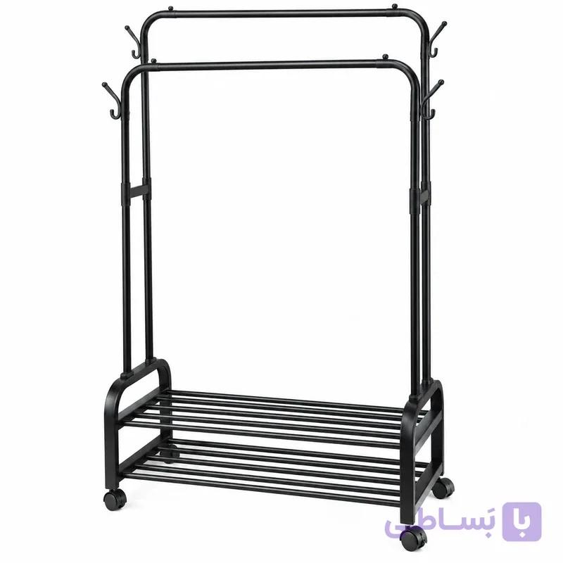 رگال لباس مدل دو میله چرخدار کد YH6804-100 طول 100 cm - ترند شاپ تهران