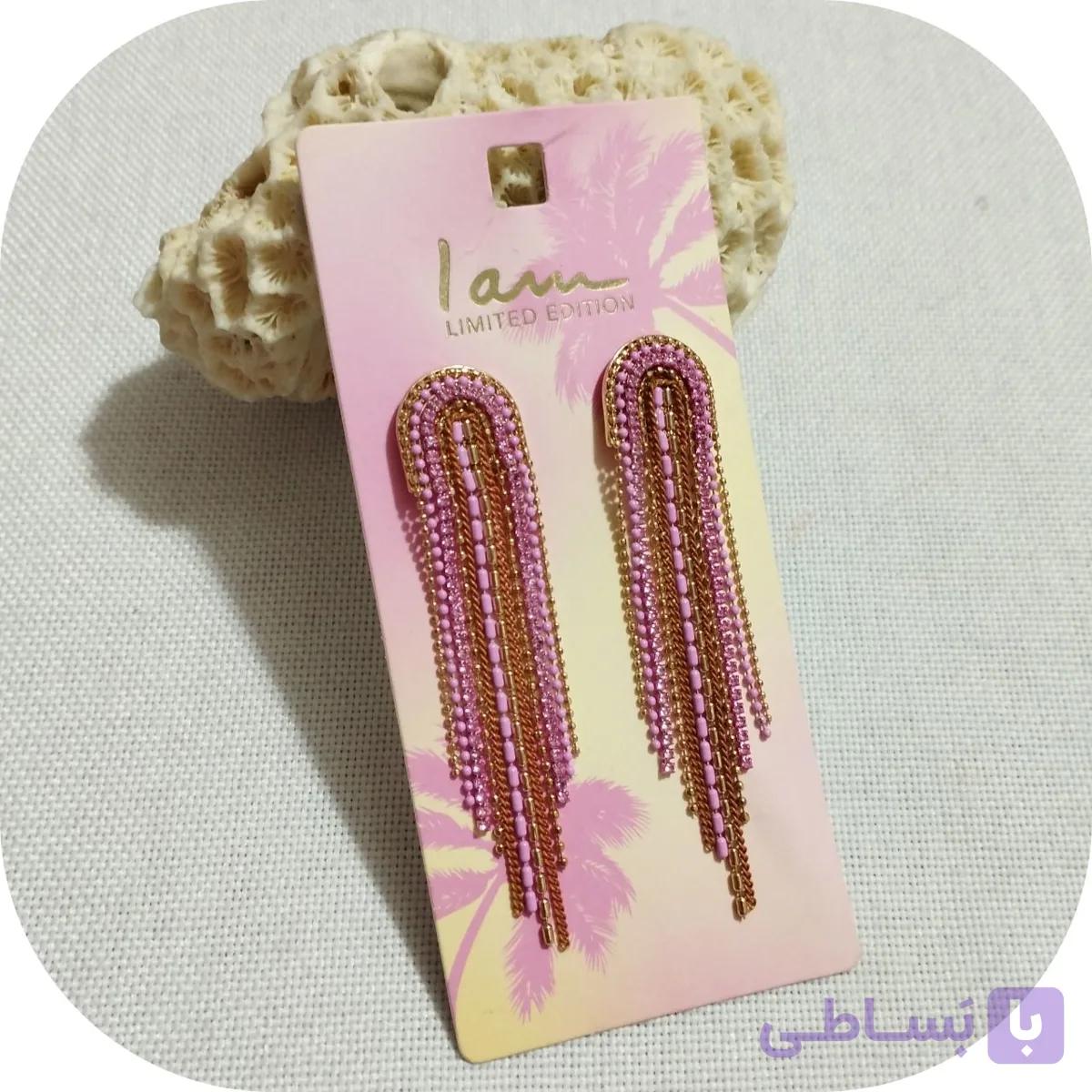 گوشواره میخی طرح آبشاری رنگی برند I am