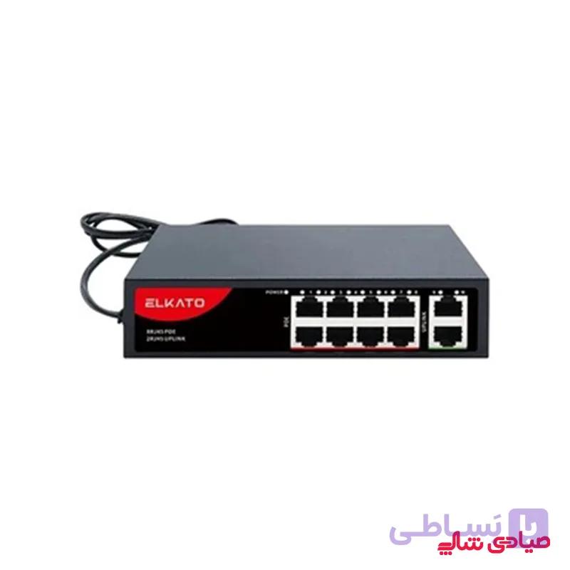 سوئیچ شبکه PoE الکاتو 8 پورت مدل EL-1SBL082BP-120W