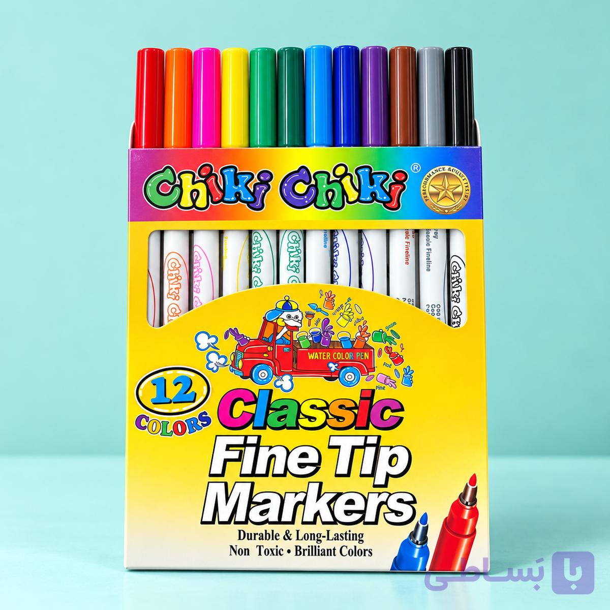 ماژیک نقاشی چیکی چیکی ۱۲ رنگ Classic Fine Tip