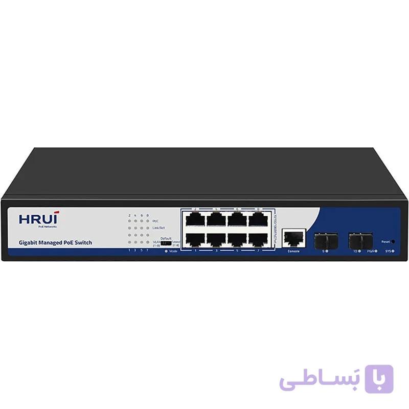 سوئیچ مدیریتی PoE گیگ اچ ار یو ای HRUI HR901-AFGM-82NS