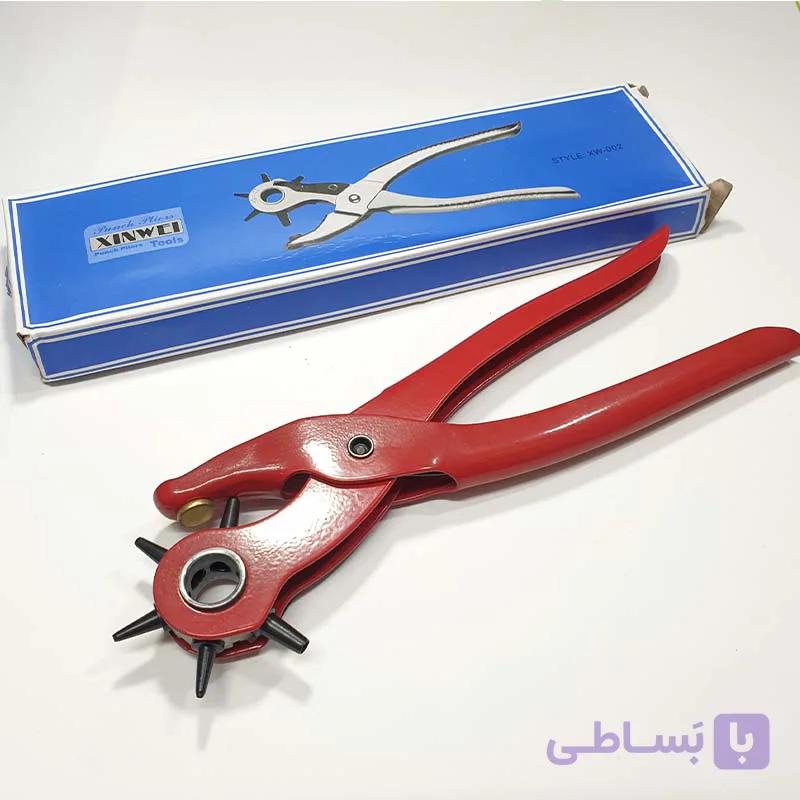 انبر سوراخ کن XINWEI مدل XW-002 در دو رنگ مشکی و قرمز با 6 سایز قابل تنظیم