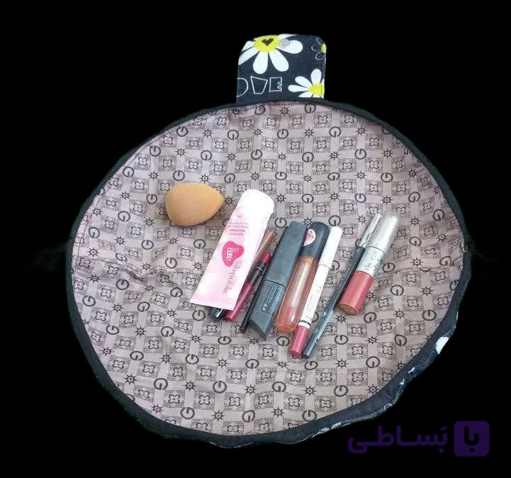 کیف آرایشی میکاپ بگ دایره ای پارچه ای بنددار جادویی