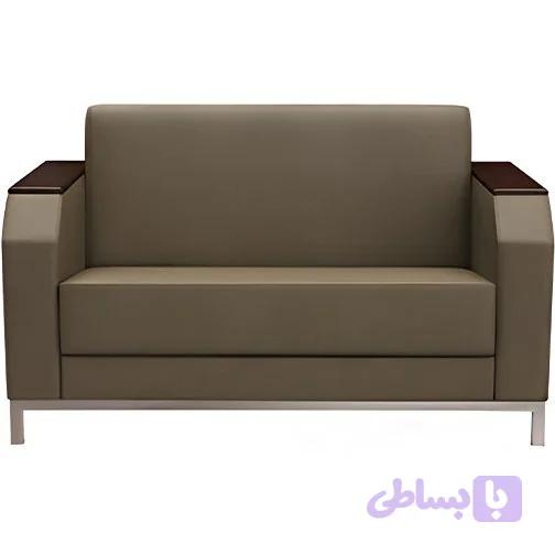 مبل دو نفره شیزن پایه کروم دسته چوبی S920N2
