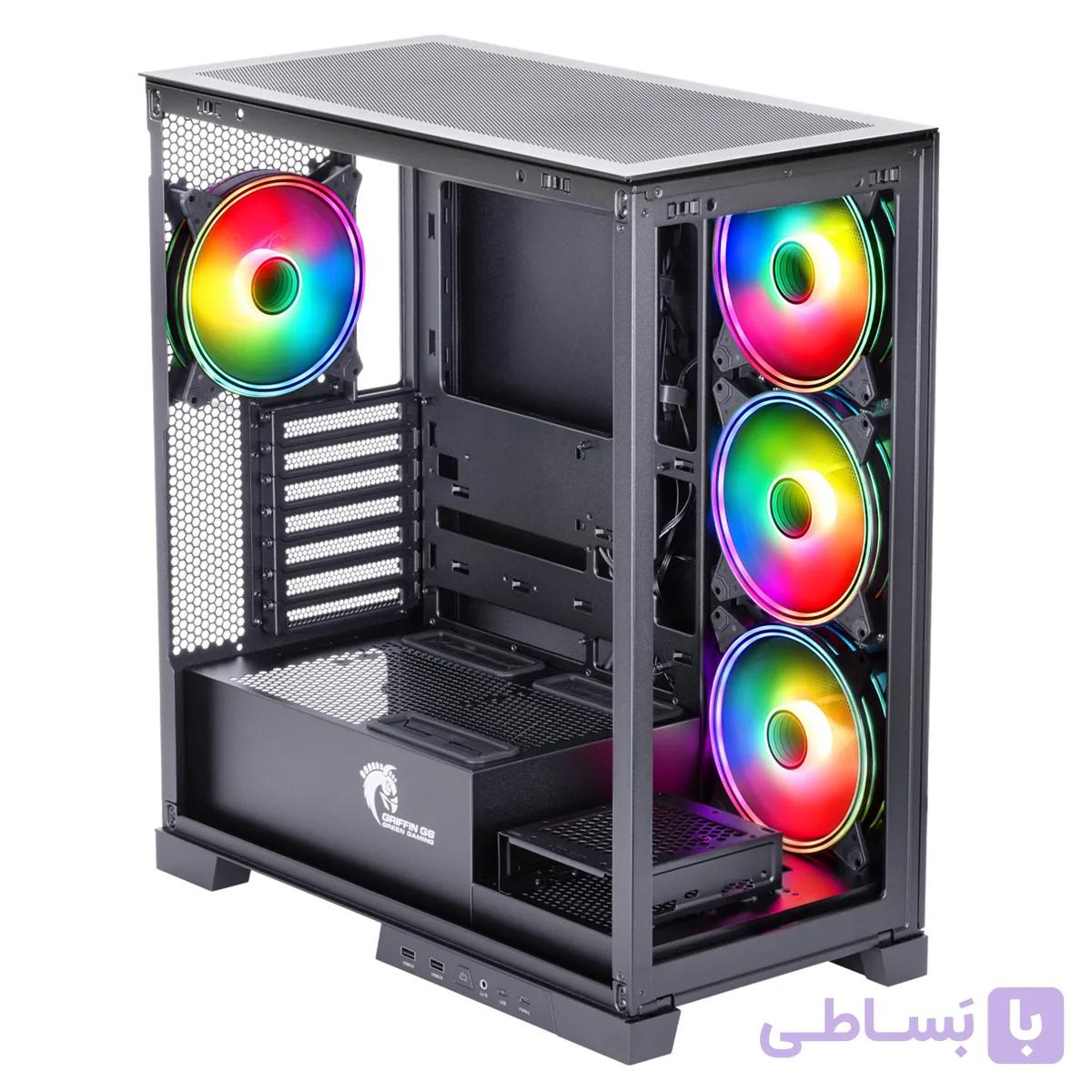 کیس کامپیوتر گرین GRIFFIN G3 Plus RGB Mid Tower مشکی