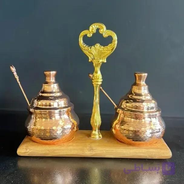 جا ادویه و جا مربایی 2 عددی همراه استند جوبی