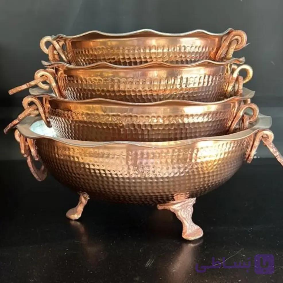 کاسه 3 پایه گوشواره دار سایز 2 قطر 22 ارتفاع 11