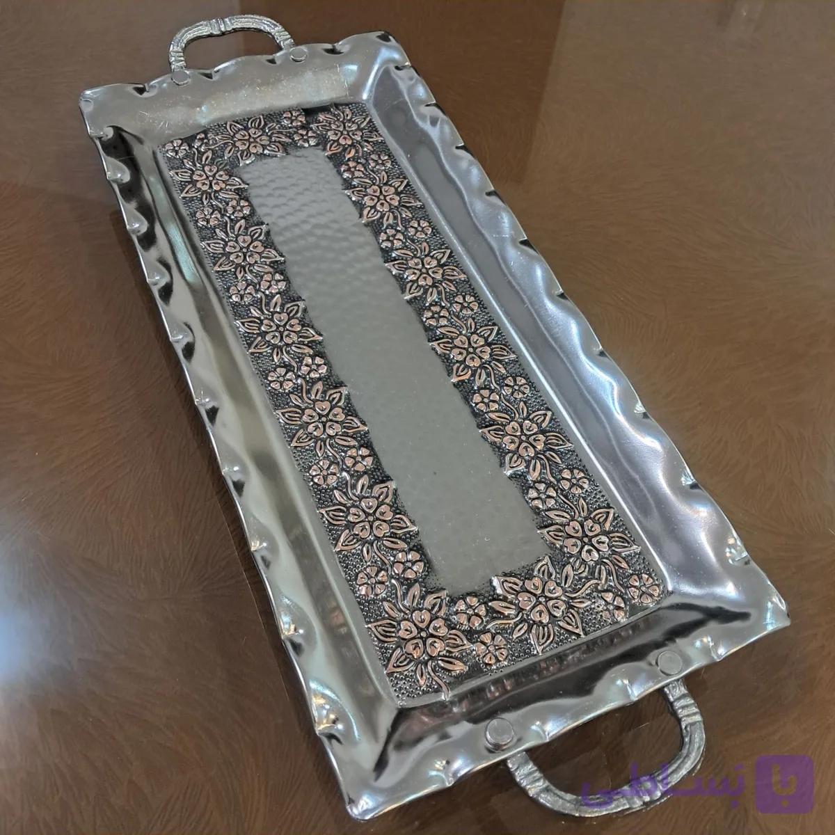 رولت خوری مسی کروم تراش دسته دار پایه دار نانو شده کار شیک و ضخیم ۱۷ دل ۳۳