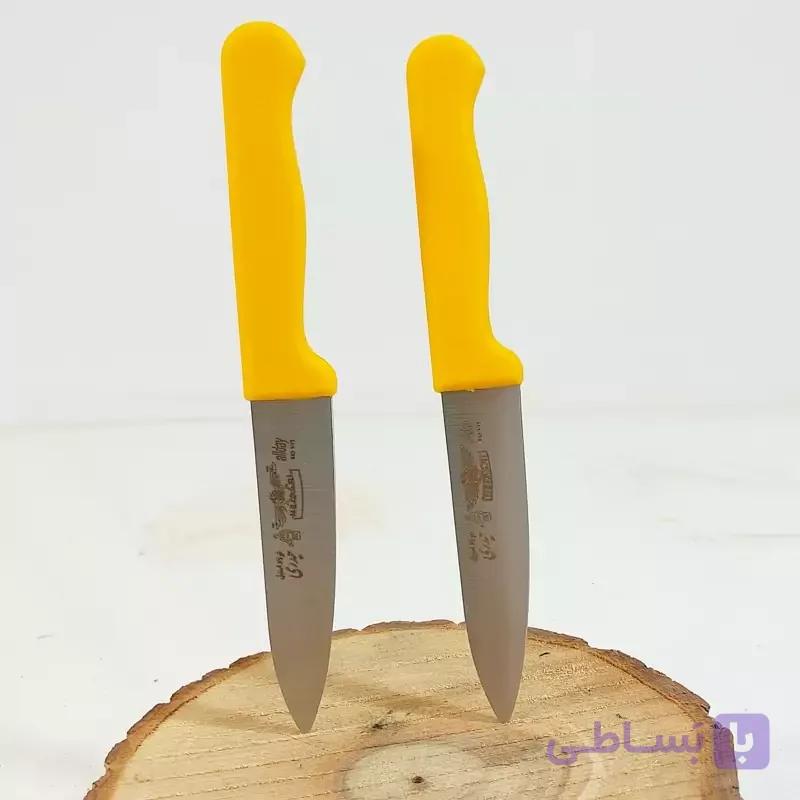 چاقو آشپزخانه دوتایی دم دستی برند حیدری زنجان طول 18دوتا باهم