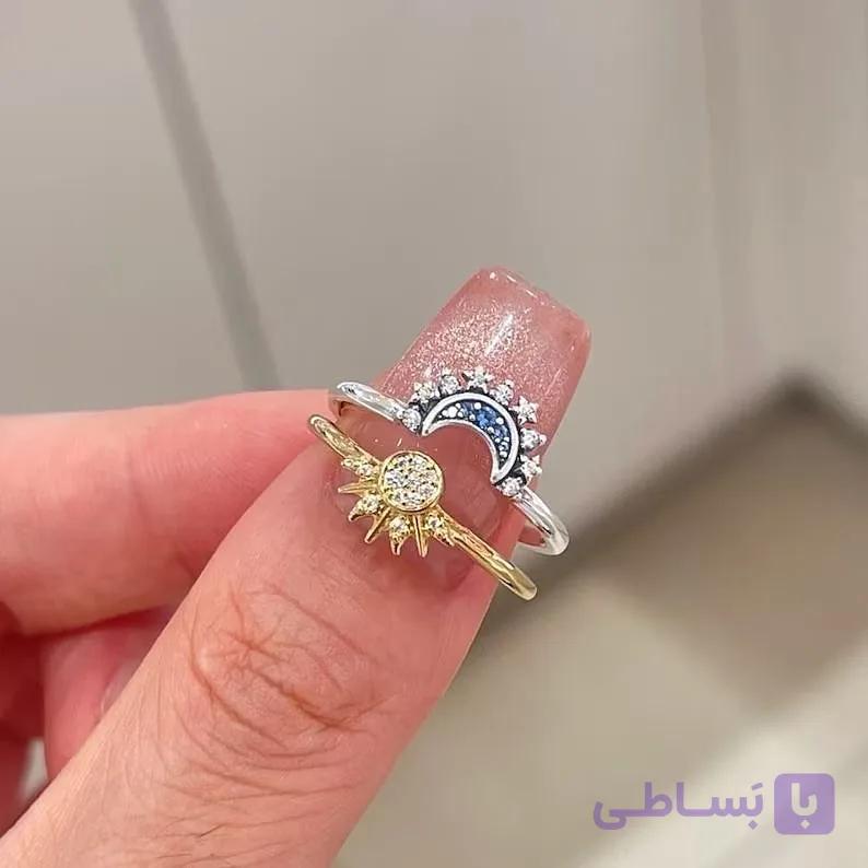 ست انگشتر دخترانه طرح دوستی ماه و خورشیدکد27