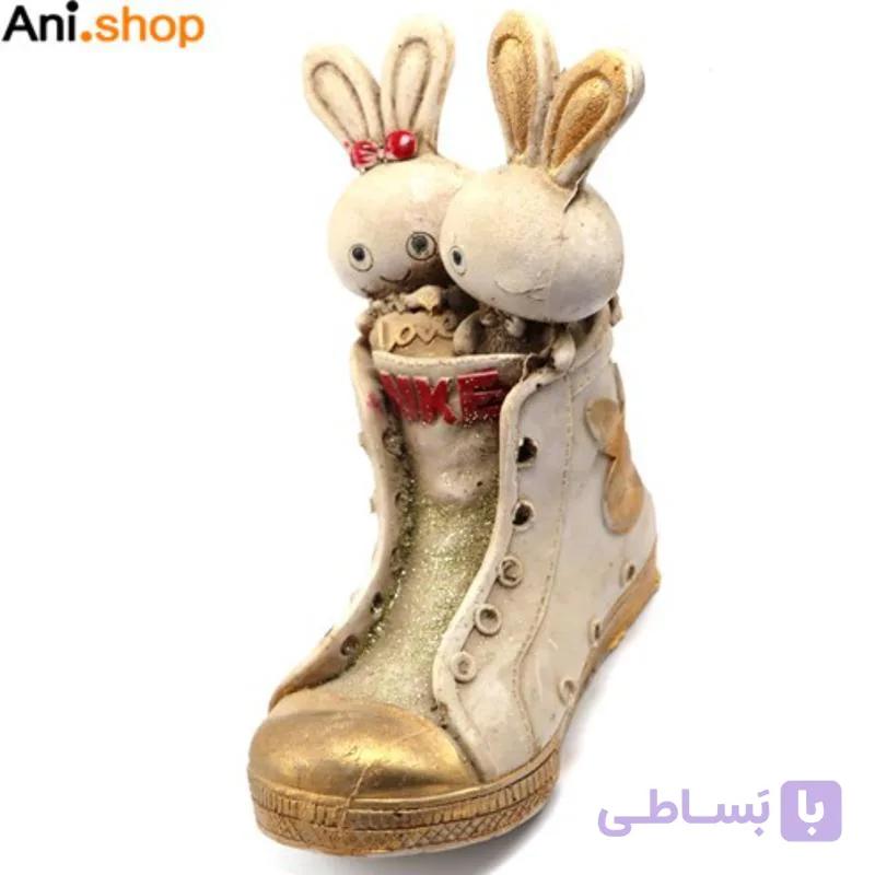 مجسمه دکوری خرگوش کفش پوش